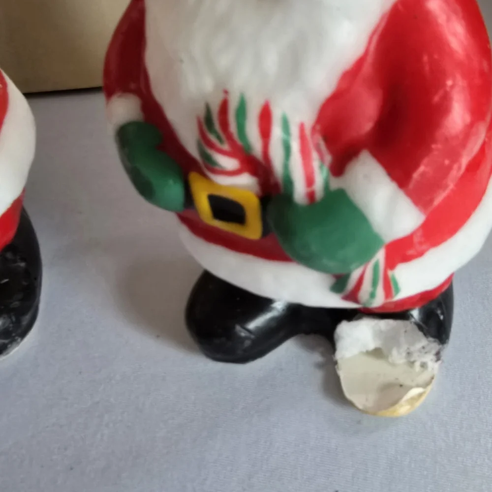 Vintage LOT XMAS Candles 1 Christmasville Schoolhouse,  3 Santas, 1 Avon Kitty